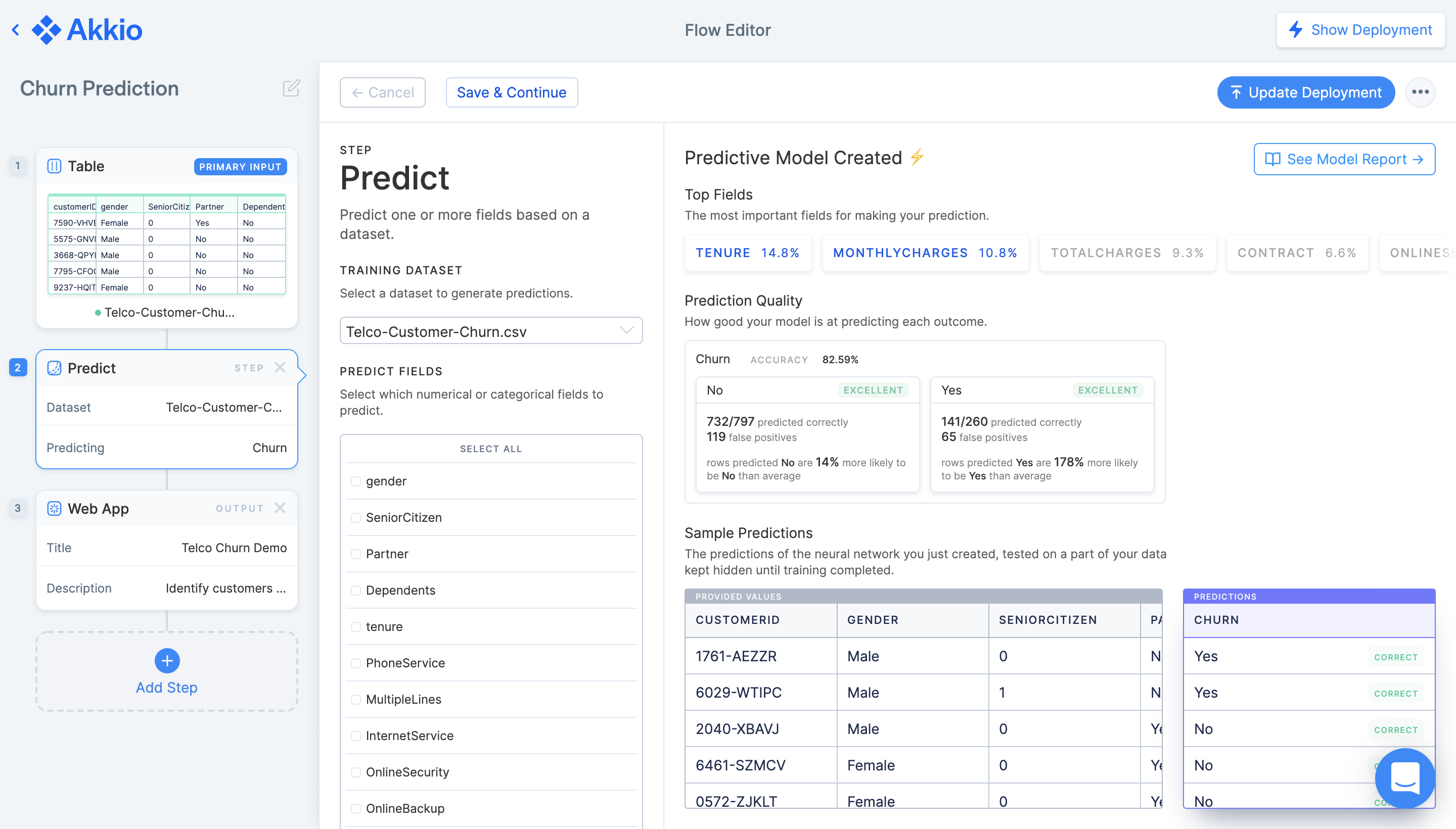 Akkio AI report screenshot